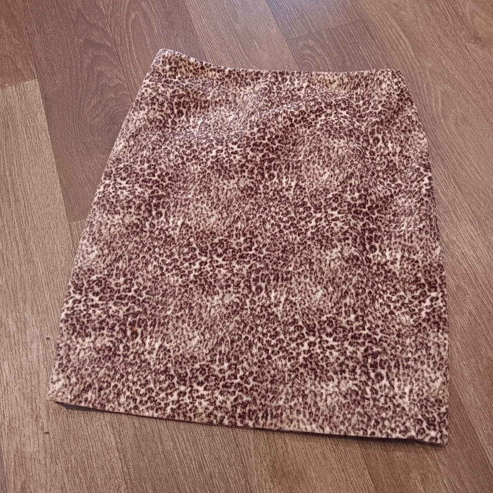 Talbots Brown Leopard Print Mini Skirt